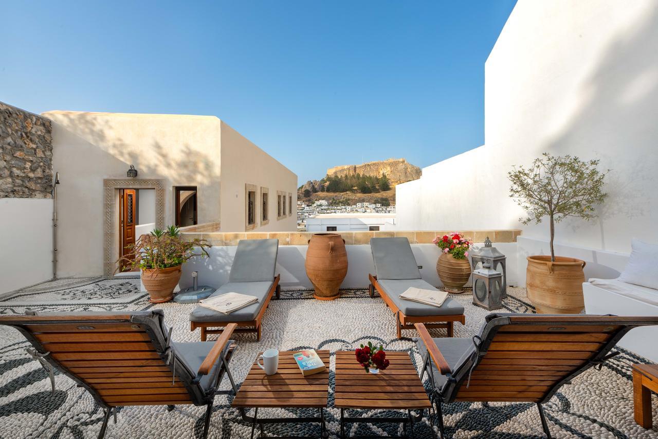 Villa Eleni With Hot Tub And Acropolis View Lindos  Exterior photo