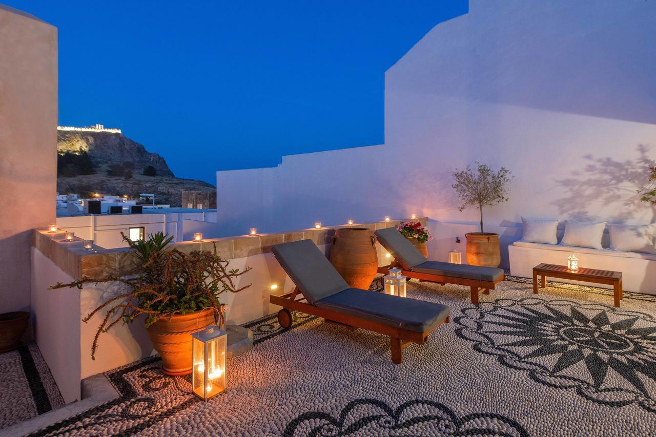 Villa Eleni With Hot Tub And Acropolis View Lindos  Exterior photo